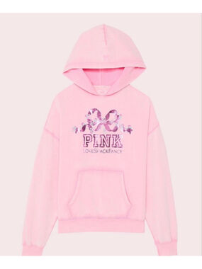 Pink X LoveShackFancy Oversized Sweat Shirt Pink Lollipop Wash Large SKU758
